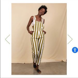 ISO big bud press striped overalls in size XS